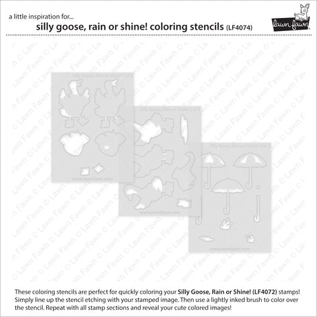 Lawn Fawn LF4074 – Silly Goose Rain or Shine Stencil