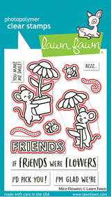 Lawn Fawn LF4076/LF4077– Mice Flowers Stamp & Die Bundle