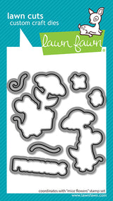 Lawn Fawn LF4076/LF4077– Mice Flowers Stamp & Die Bundle