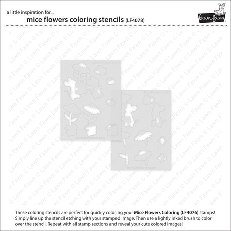Lawn Fawn LF4078 – Mice Flowers Stencil