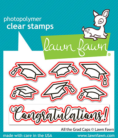 Lawn Fawn LF4079/LF4080 – All the Grad Caps Stamp & Die Bundle