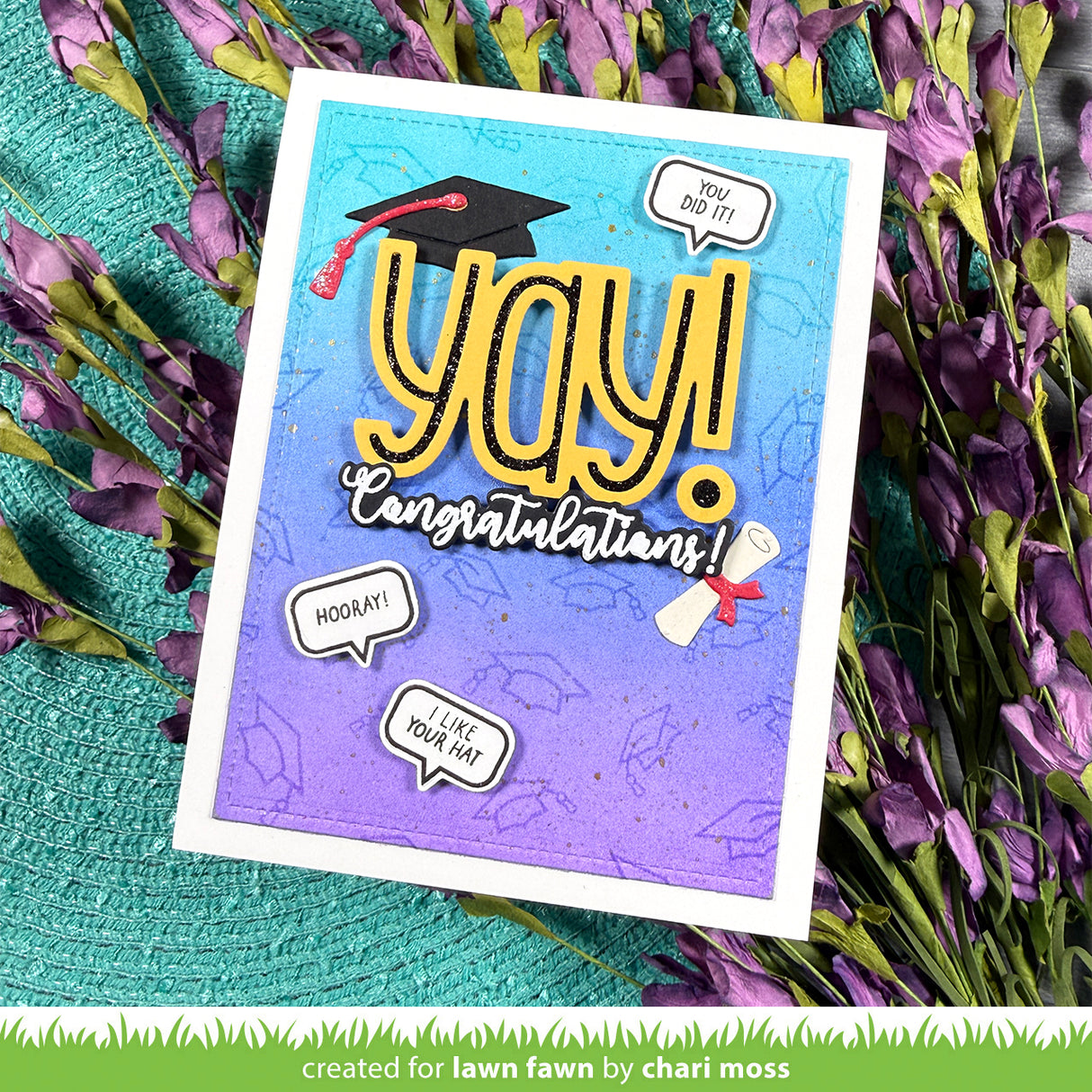 Lawn Fawn LF4082/LF4083 – Tiny Sentiments Graduation Stamp & Die Bundle