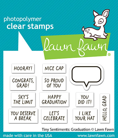 Lawn Fawn LF4082/LF4083 – Tiny Sentiments Graduation Stamp & Die Bundle