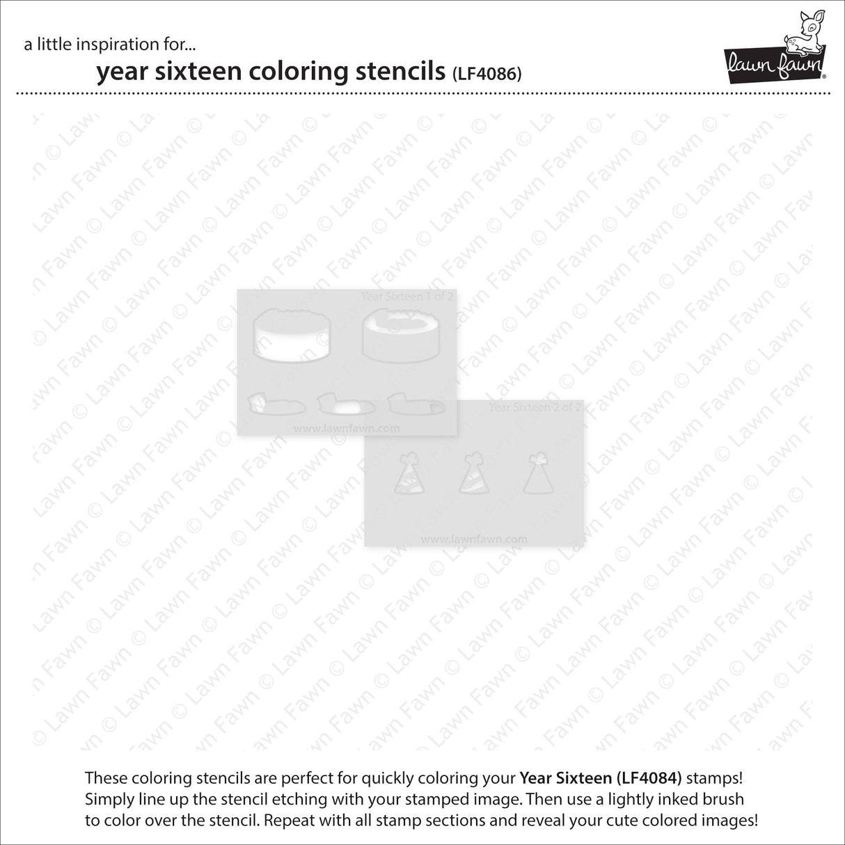 Lawn Fawn LF4086 – Year Sixteen Stencil