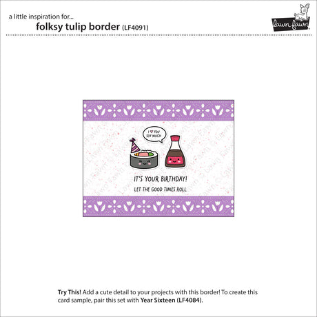 Lawn Fawn LF4091 – Folksy Tulip Border Die