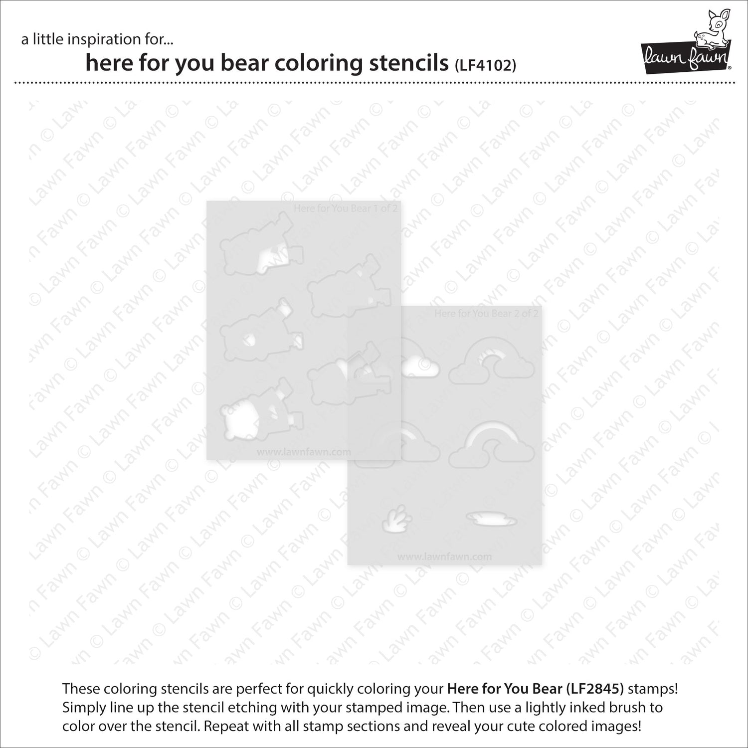 Lawn Fawn LF4102 – Here for You Bear Stencil