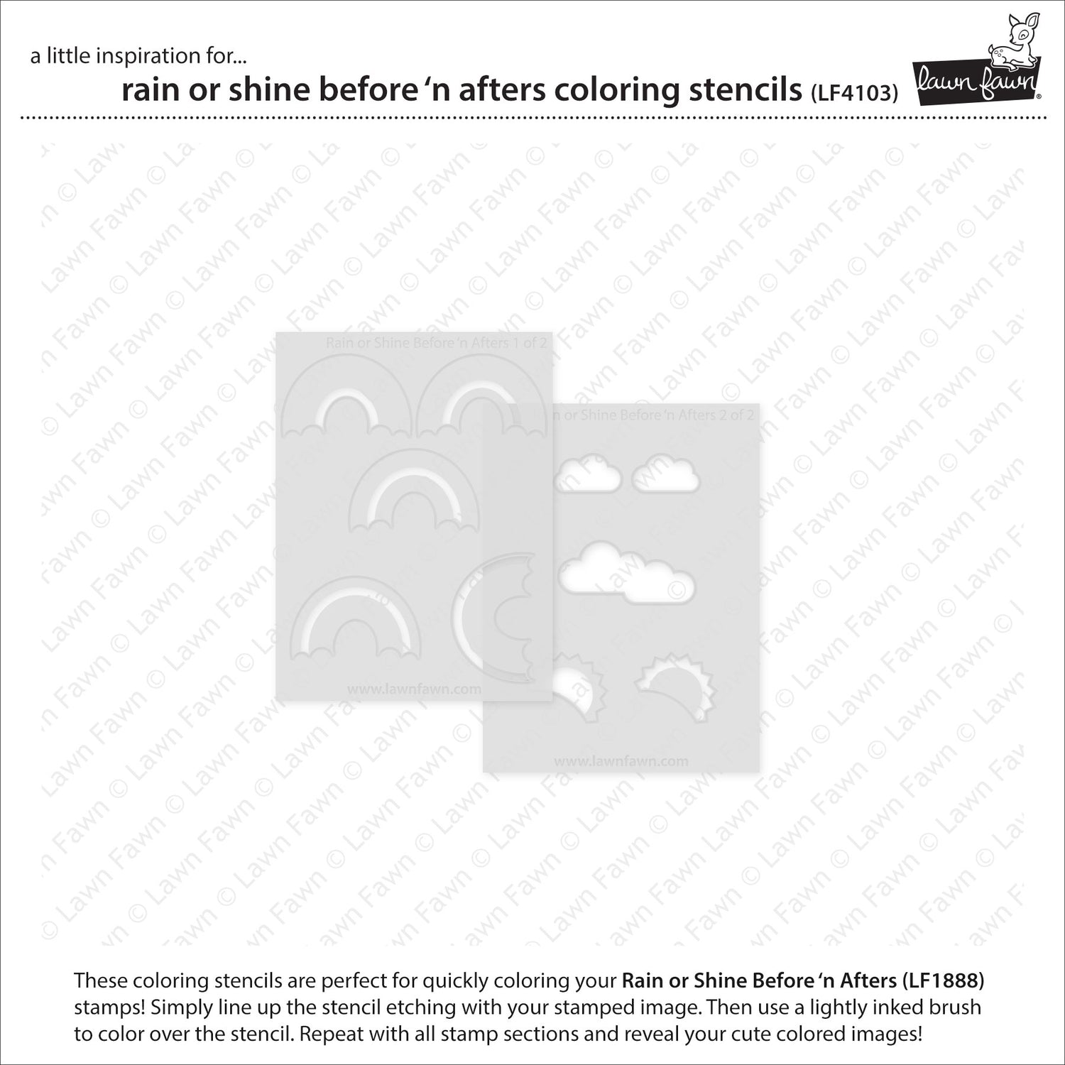 Lawn Fawn LF4103 – Rain or Shine Before & After Stencil
