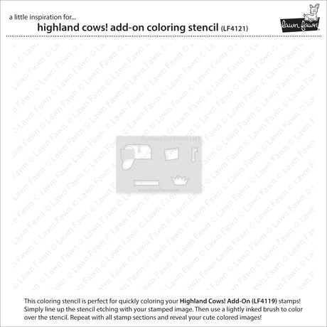 Lawn Fawn Highland Cows! Add-On Coloring Stencil (LF4121)