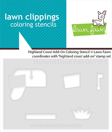 Lawn Fawn Highland Cows! Add-On Coloring Stencil (LF4121)