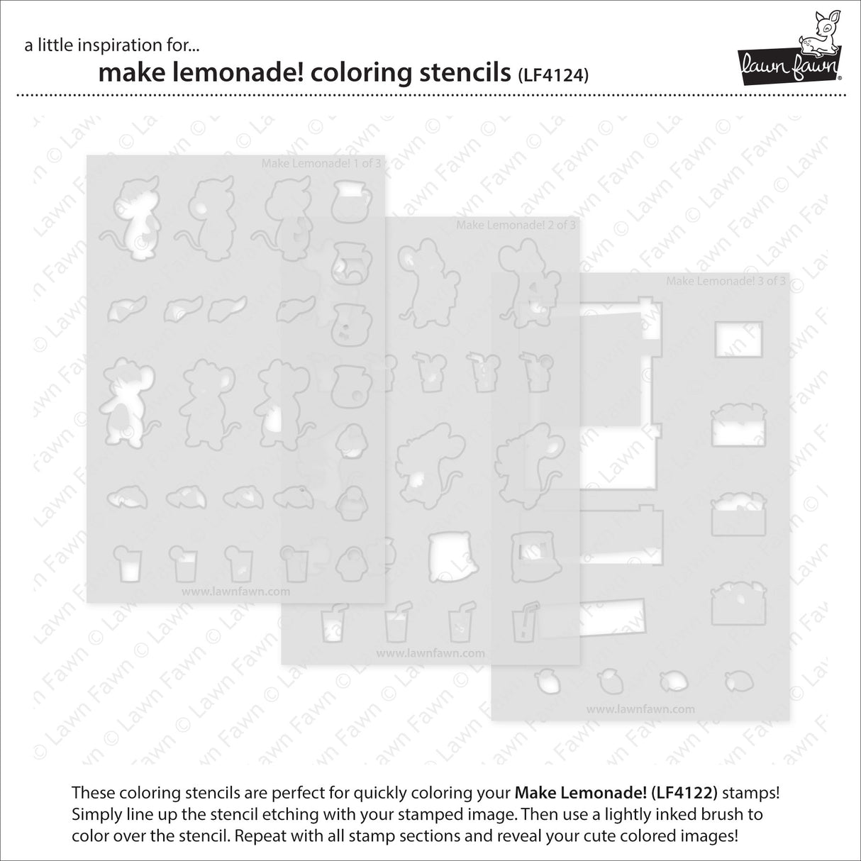 Lawn Fawn Make Lemonade! Coloring Stencils (LF4124)