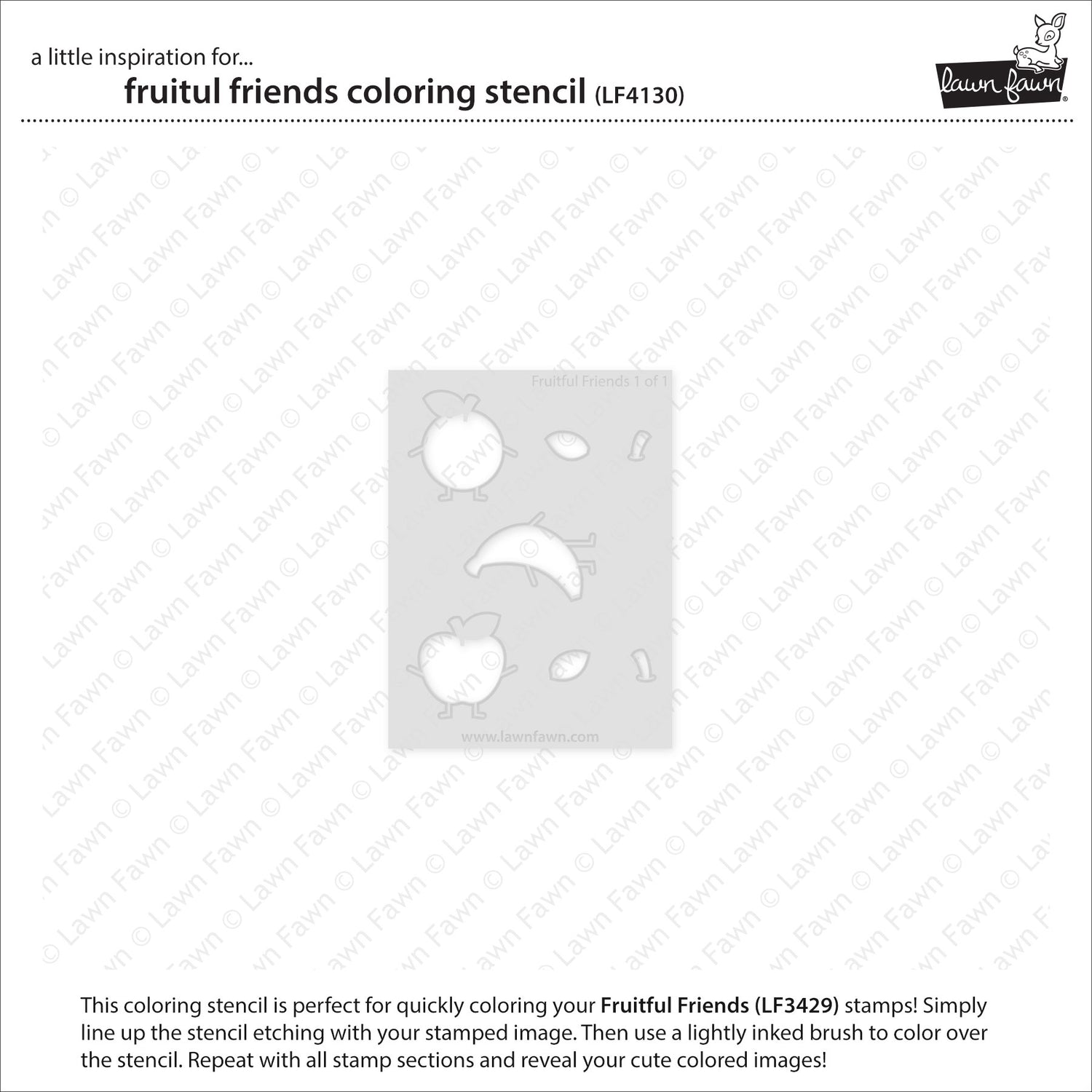 Lawn Fawn Fruitful Friends Coloring Stencil (LF4130)