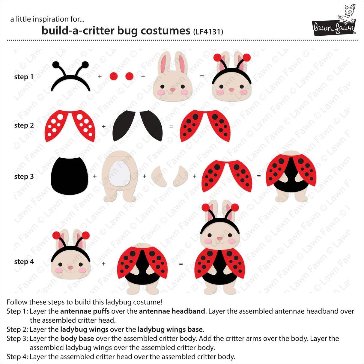 Lawn Fawn Build-A-Critter Bug Costumes (LF4131)