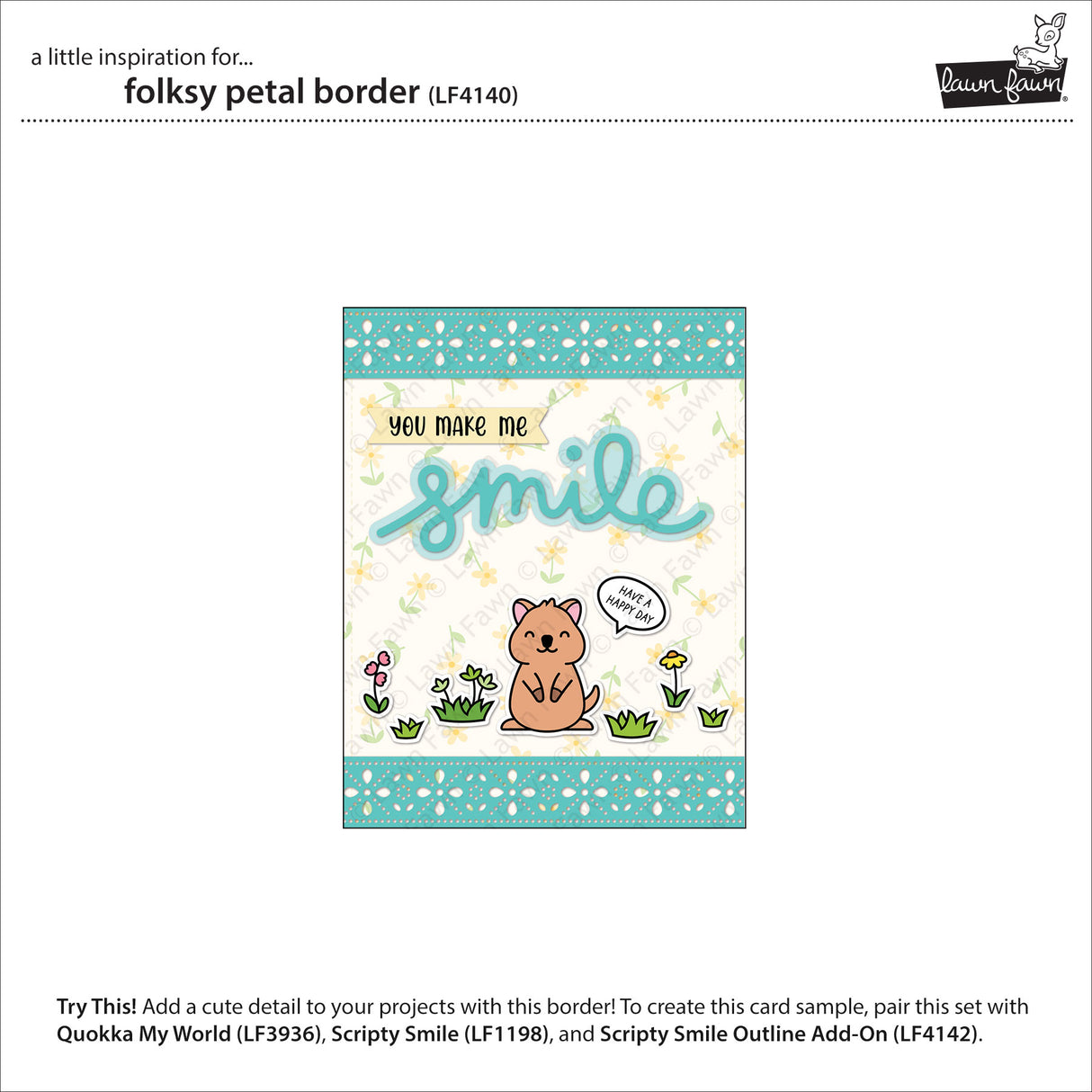 Lawn Fawn Folksy Petal Border (LF4140)