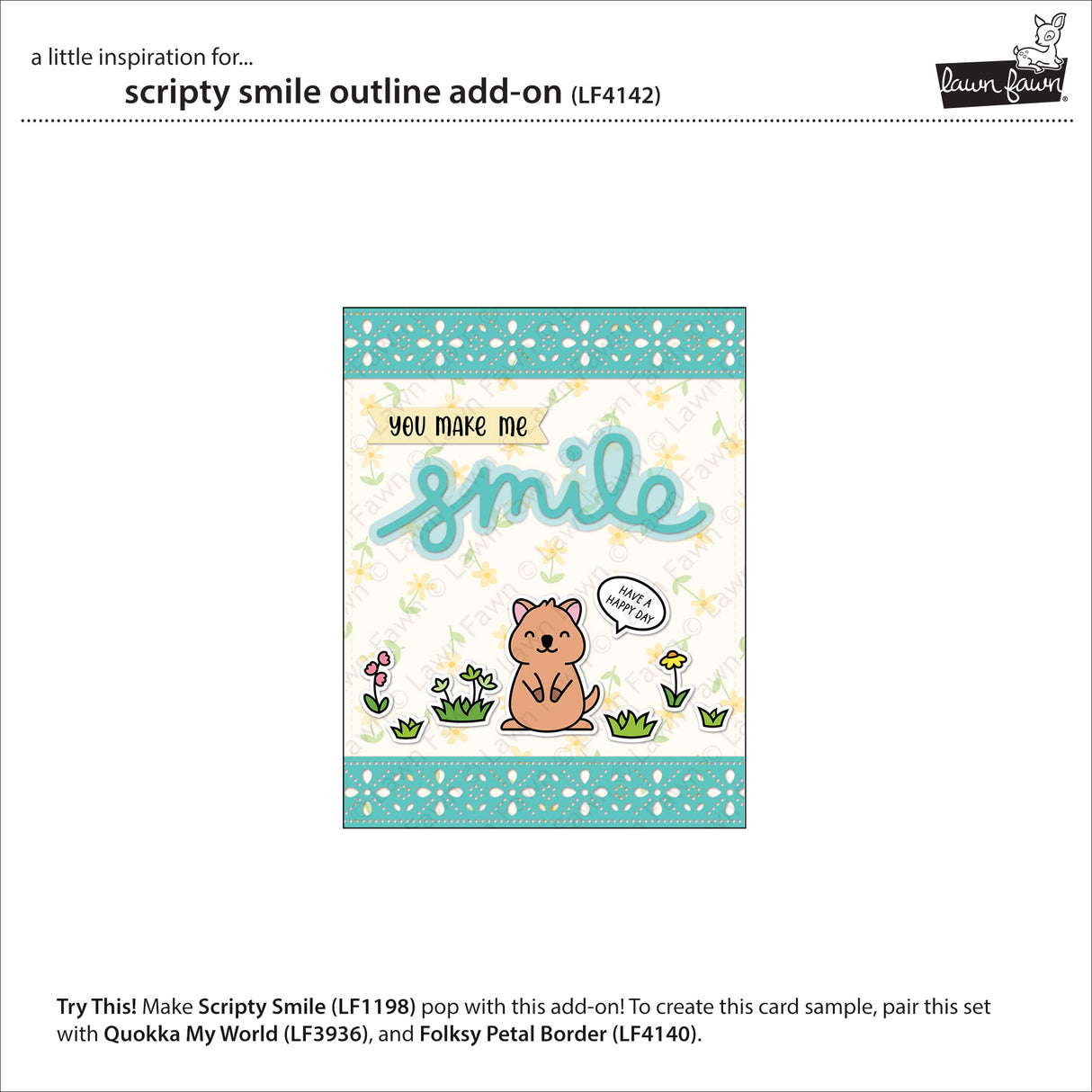 Lawn Fawn Scripty Smile Outline Add-On (LF4142)