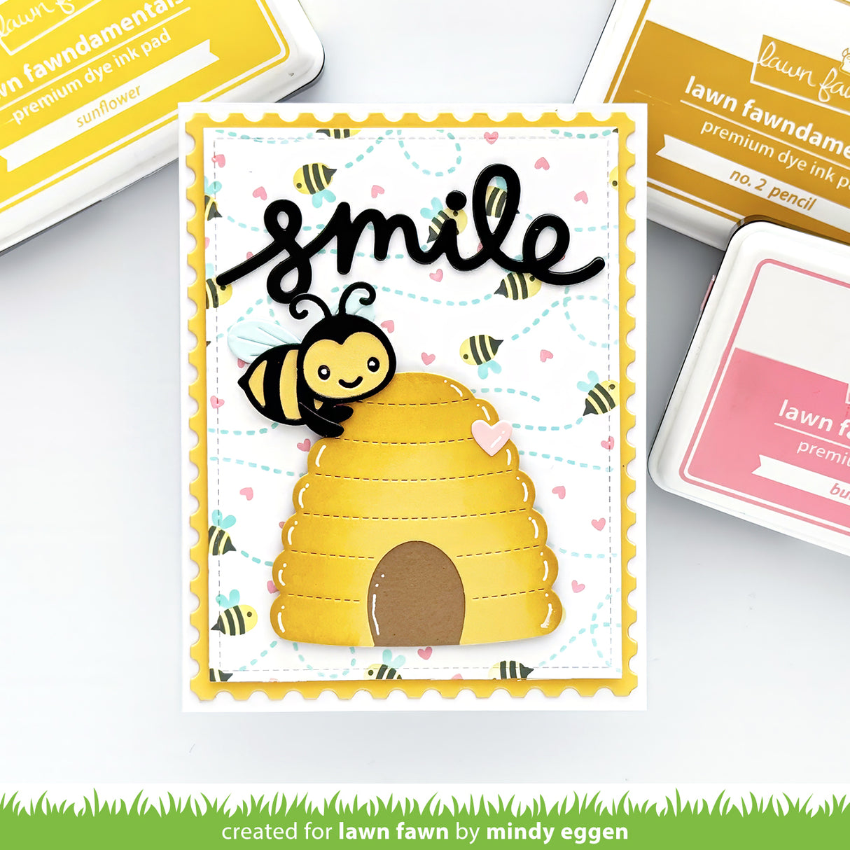 Lawn Fawn Bee Happy Background Stencils (LF4145)