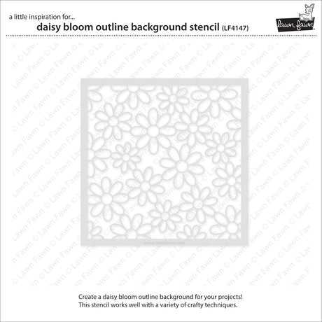 Lawn Fawn Daisy Bloom Outline Background Stencil (LF4147)