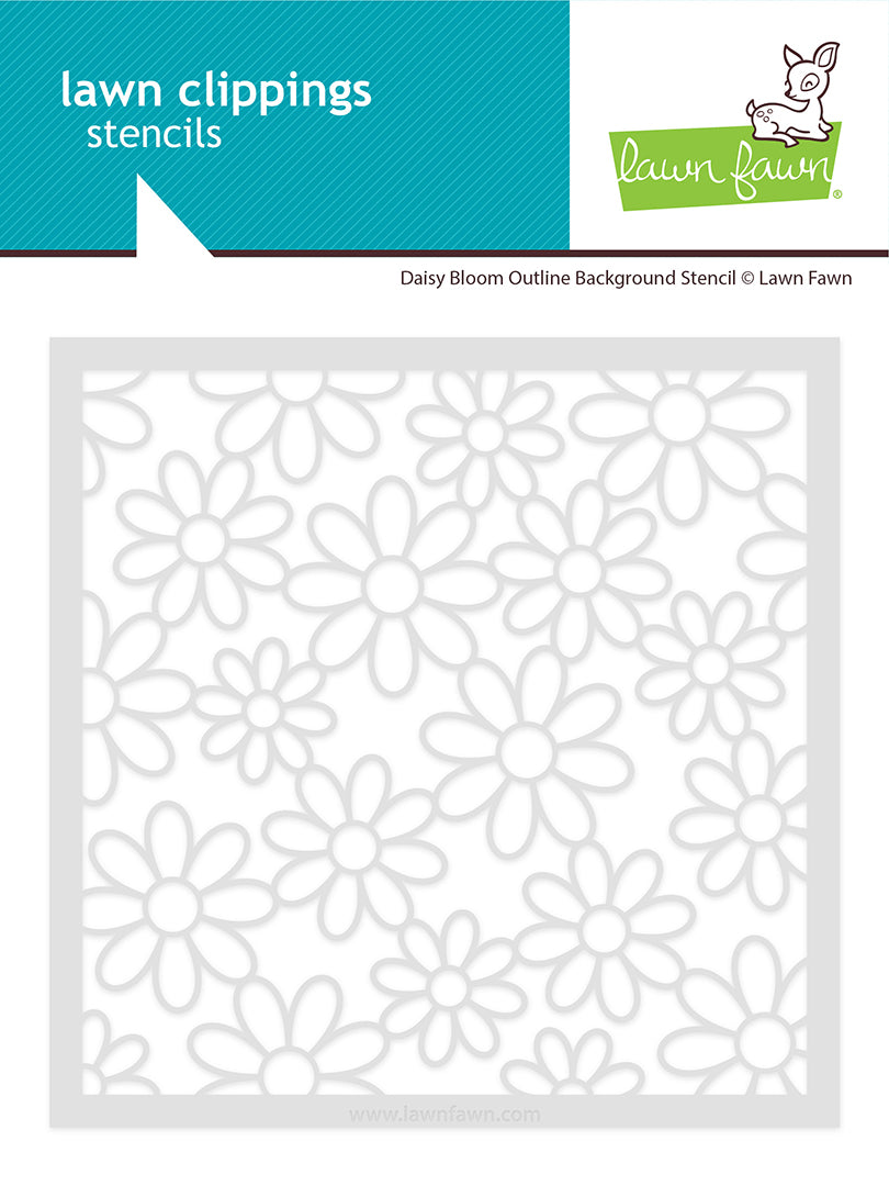 Lawn Fawn Daisy Bloom Outline Background Stencil (LF4147)