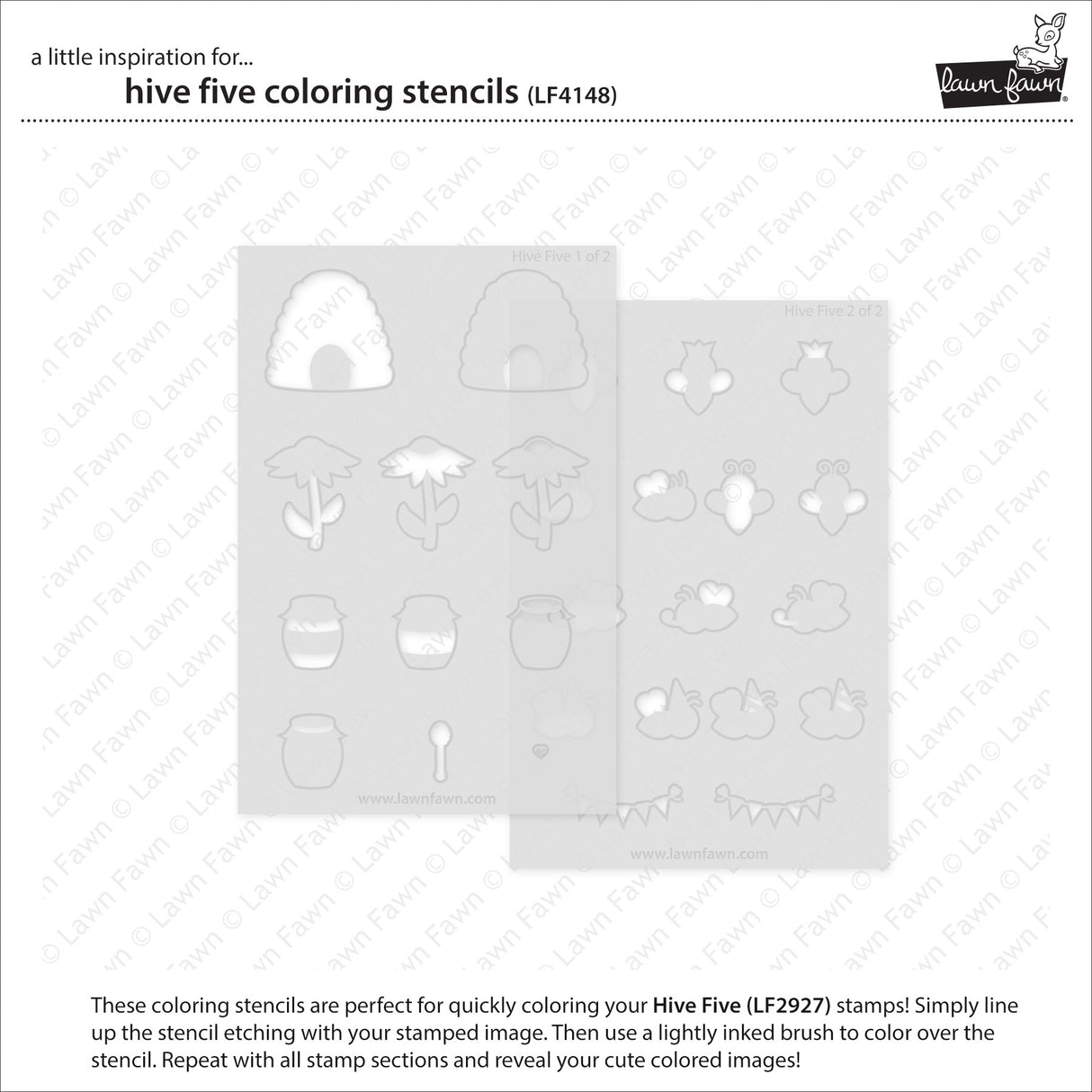 Lawn Fawn Hive Five Coloring Stencils (LF4148)