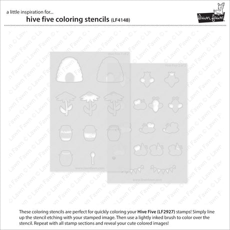 Lawn Fawn Hive Five Coloring Stencils (LF4148)