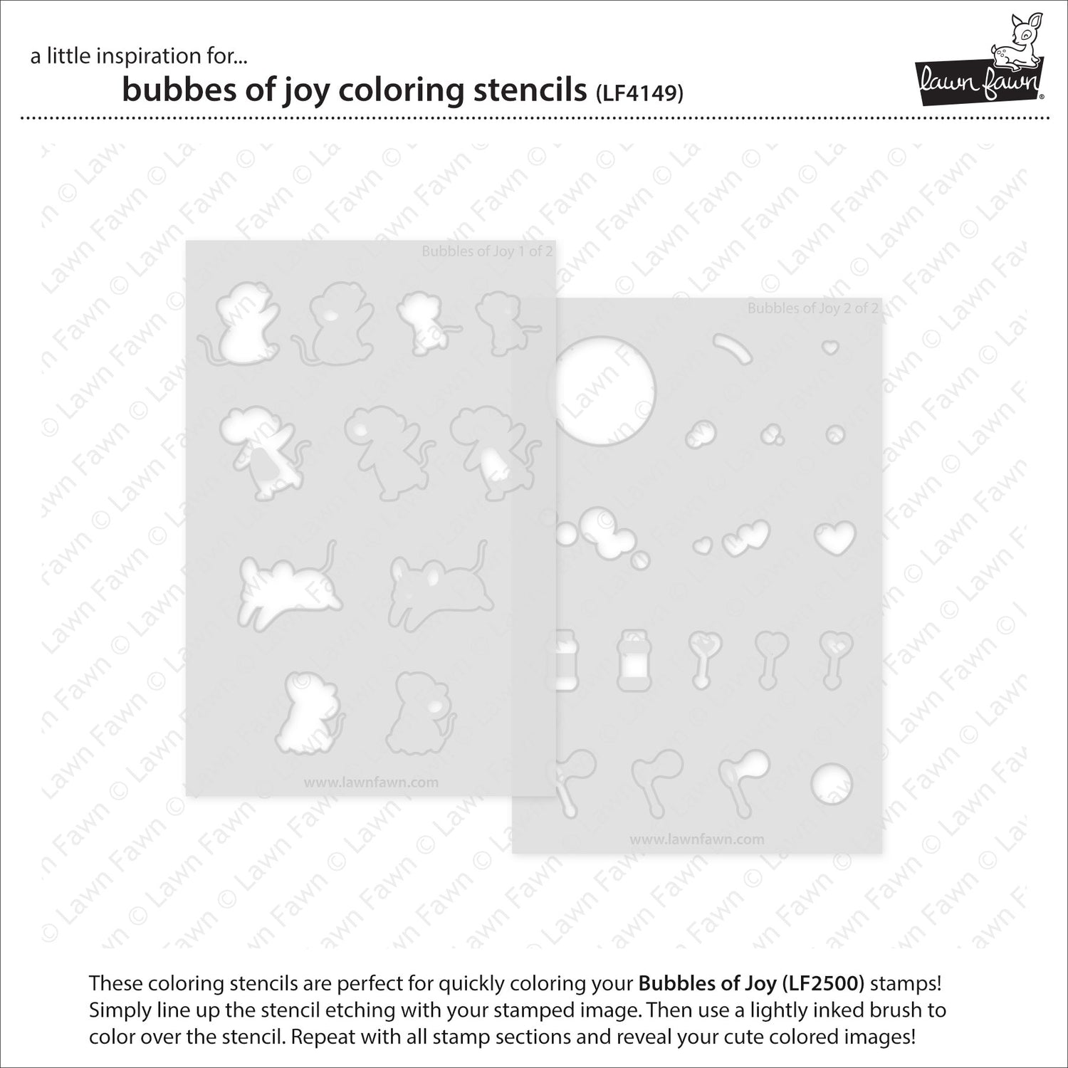 Lawn Fawn Bubbles of Joy Coloring Stencils (LF4149)
