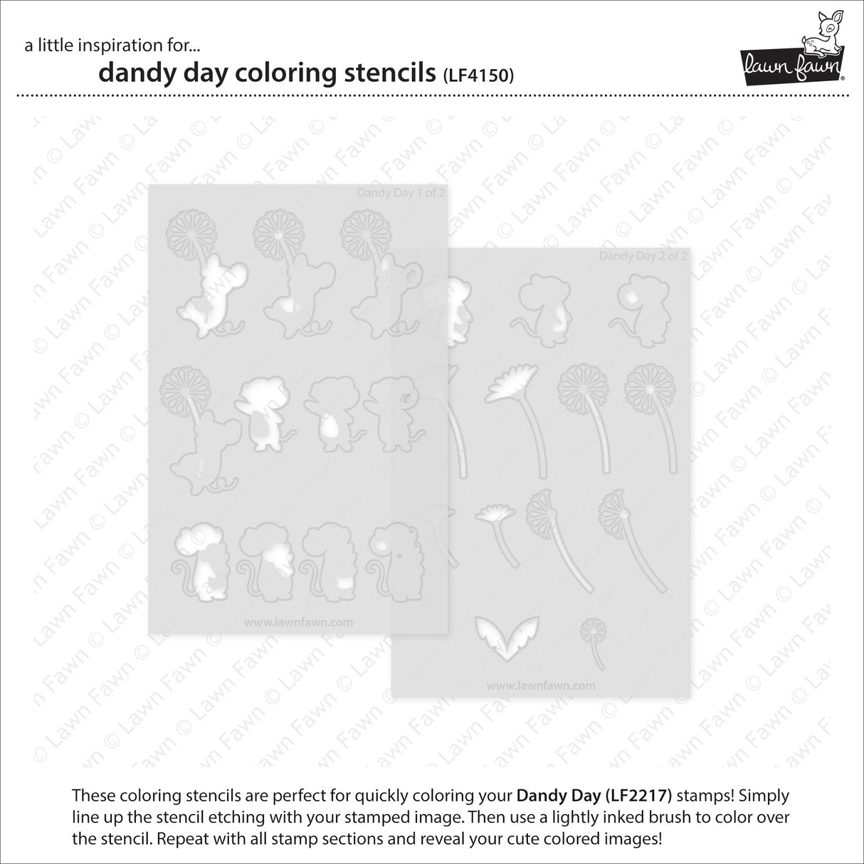 Lawn Fawn Dandy Day Coloring Stencils (LF4150)