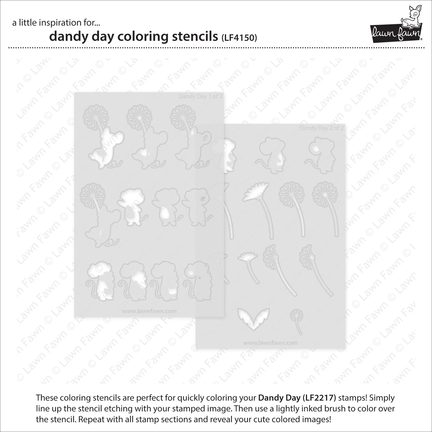 Lawn Fawn Dandy Day Coloring Stencils (LF4150)