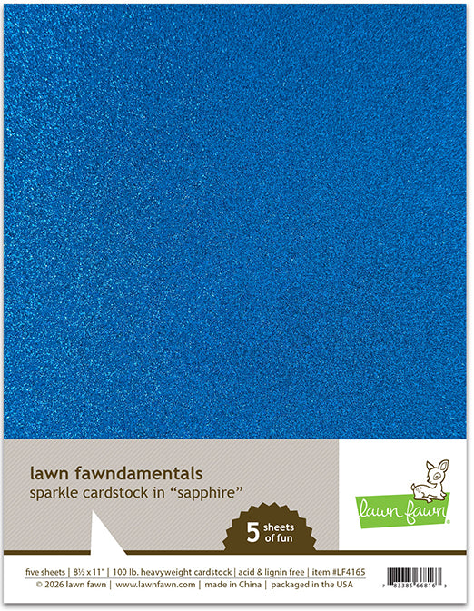 Lawn Fawn Sparkle Cardstock - Sapphire - LF4165