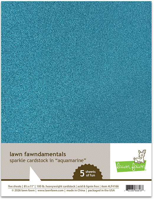 Lawn Fawn Sparkle Cardstock - Aquamarine - LF4166