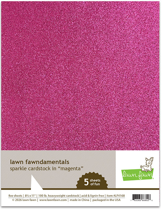 Lawn Fawn Sparkle Cardstock - Magenta - LF4168