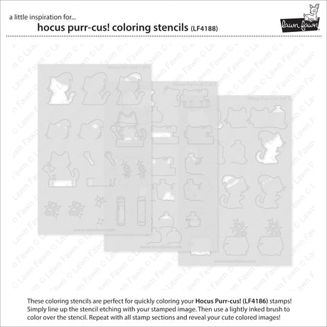 Lawn Fawn Hocus Purr-cus! Coloring Stencils - LF4188