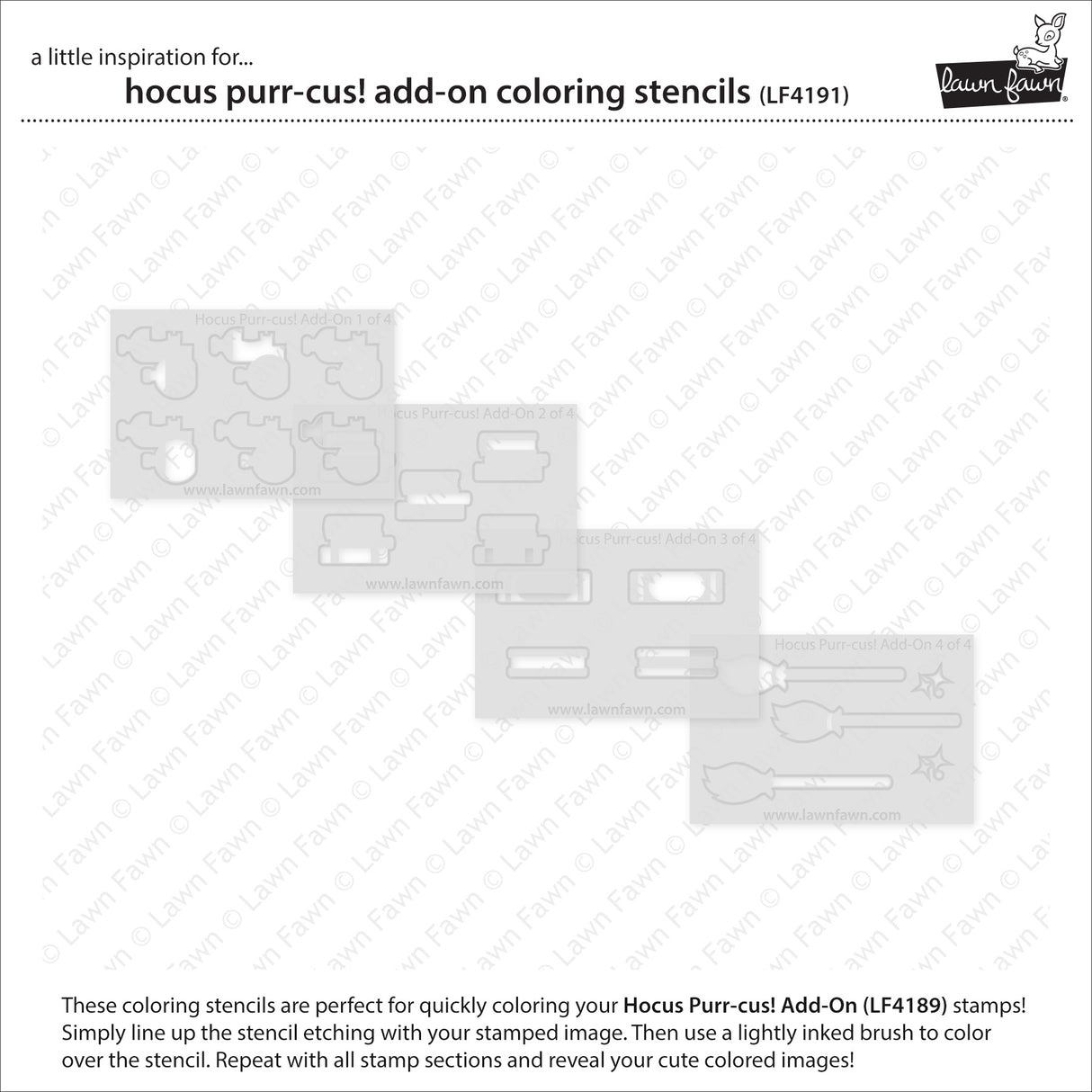 Lawn Fawn Hocus Purr-cus! Add-On Coloring Stencils - LF4191