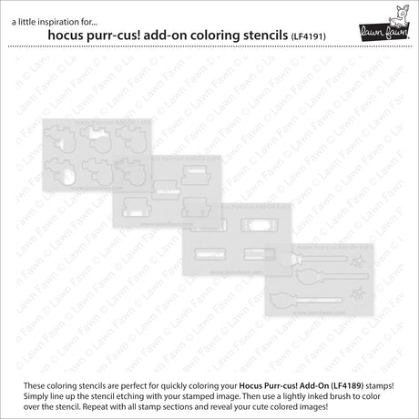 Lawn Fawn Hocus Purr-cus! Add-On Coloring Stencils - LF4191