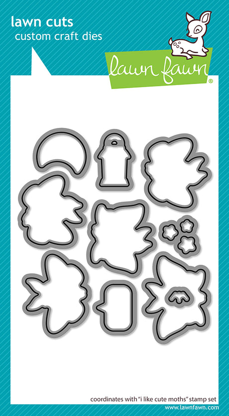 Lawn Fawn I Like Cute Moths Stamp and Dies Bundle - LF4193/LF4192