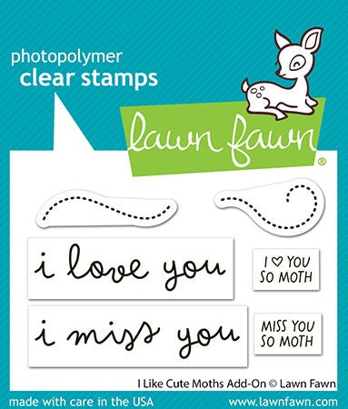 Lawn Fawn I Like Cute Moths Add-On Stamps and die Bundle - LF4195/LF4196