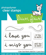 Lawn Fawn I Like Cute Moths Add-On Stamps and die Bundle - LF4195/LF4196