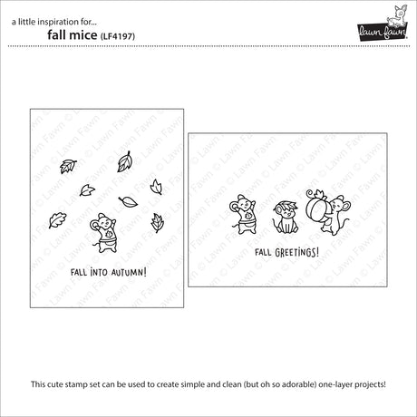 Lawn Fawn Fall Mice Stamp and Dies Bundle - LF4198/LF4197
