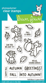 Lawn Fawn Fall Mice Stamp and Dies Bundle - LF4198/LF4197