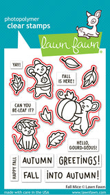 Lawn Fawn Fall Mice Stamp and Dies Bundle - LF4198/LF4197