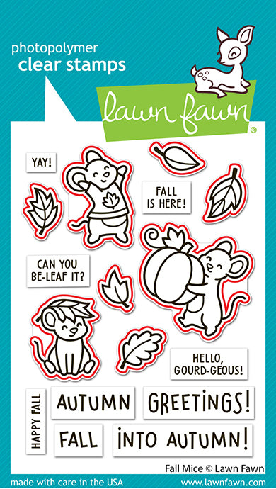Lawn Fawn Fall Mice Stamp and Dies Bundle - LF4198/LF4197