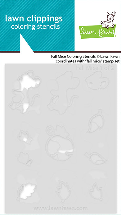 Lawn Fawn Fall Mice Coloring Stencils - LF4199