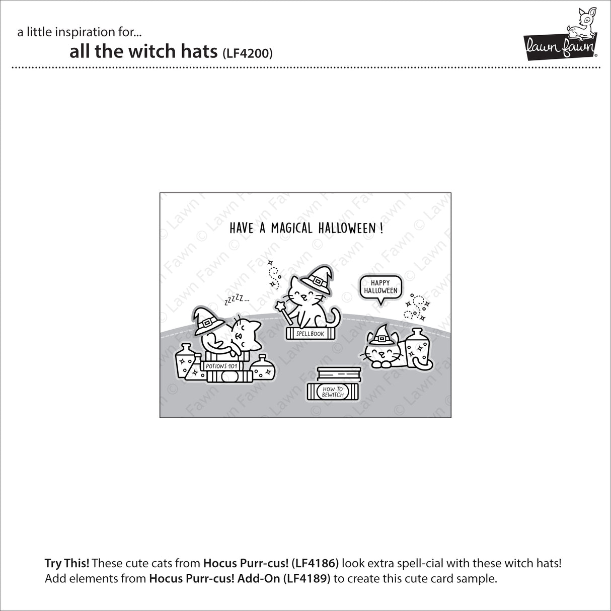 Lawn Fawn All the Witch Hats Stamp and Dies Bundle  - LF4201/LF4200