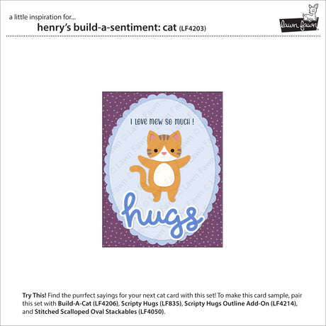 Lawn Fawn Henry's Build-A-Sentiment: Cat Stamps - LF4203