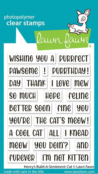 Lawn Fawn Henry's Build-A-Sentiment: Cat Stamps - LF4203