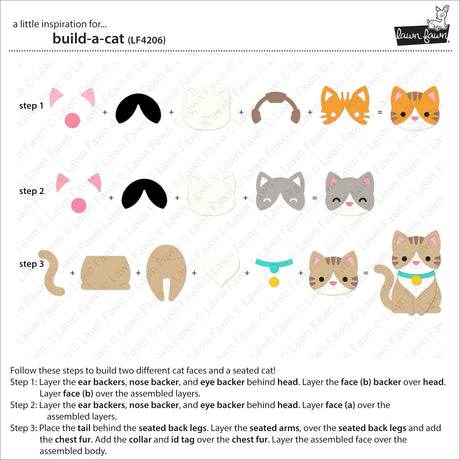 Lawn Fawn Build-A-Cat Dies - LF4206