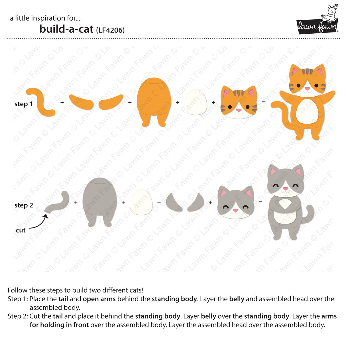 Lawn Fawn Build-A-Cat Dies - LF4206