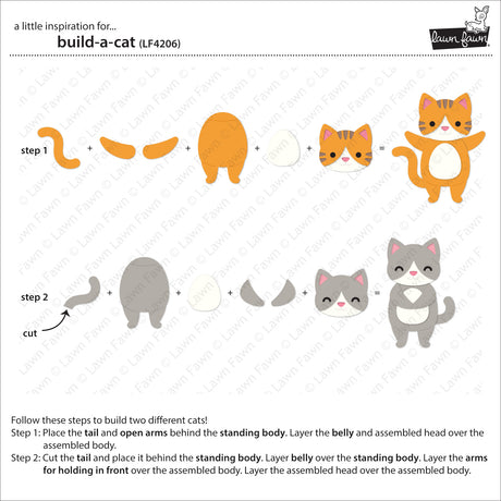 Lawn Fawn Build-A-Cat Dies - LF4206