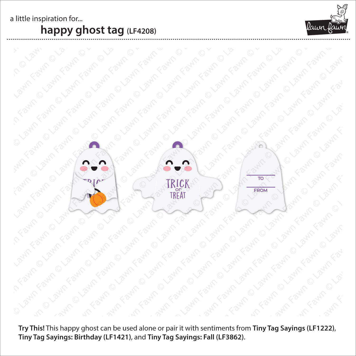 Lawn Fawn Happy Ghost Tag Dies - LF4208