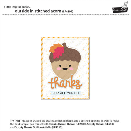 Lawn Fawn Outside In Stitched Acorn Dies - LF4209