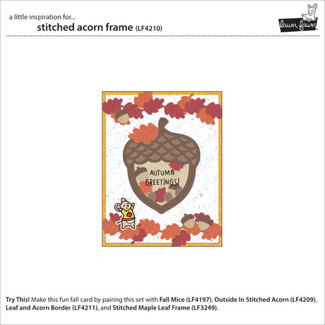 Lawn Fawn Stitched Acorn Frame Dies - LF4210