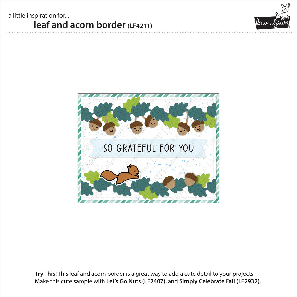 Lawn Fawn Leaf and Acorn Border Dies - LF4211